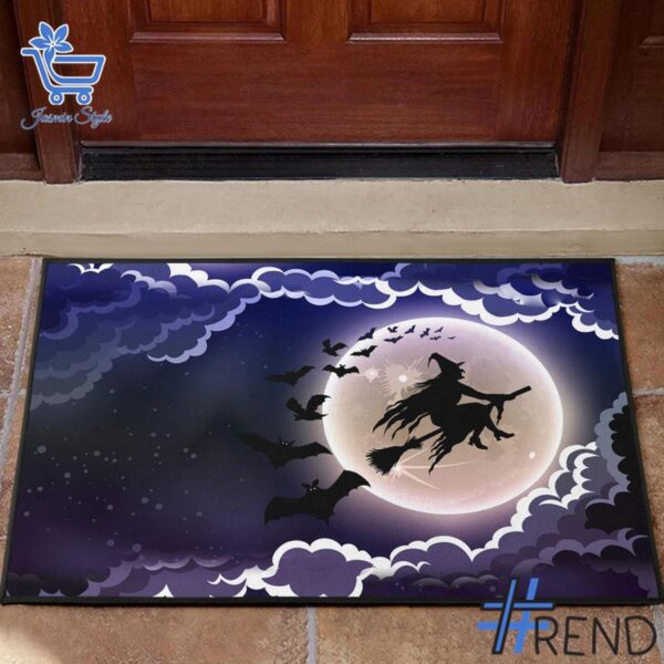 Stylish Flying Witch Moon Halloween Doormat designed for all-day comfort.