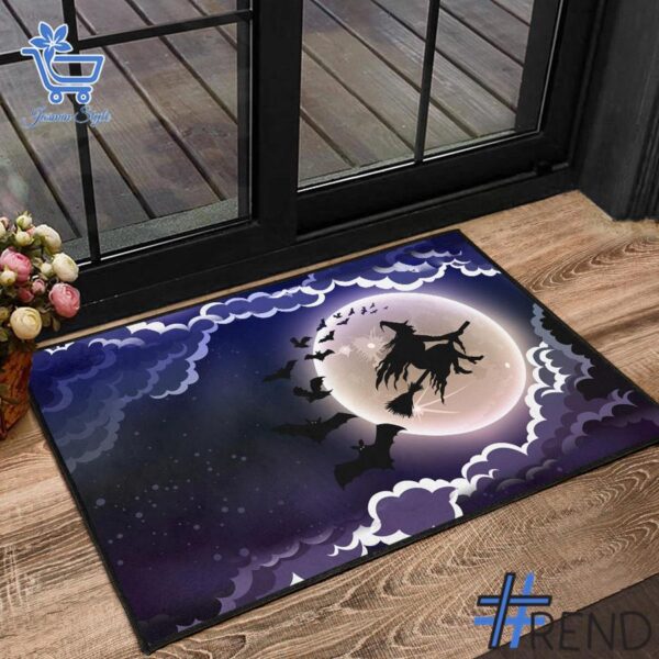 Stylish Flying Witch Moon Halloween Doormat designed for all-day comfort.