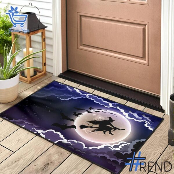 Stylish Flying Witch Moon Halloween Doormat designed for all-day comfort.