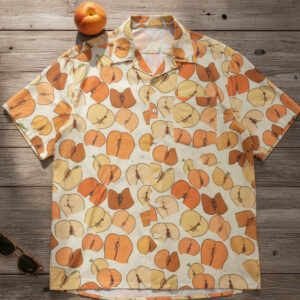 Experience the sleek design of the Funny Peaches Hawaiian Shirt.