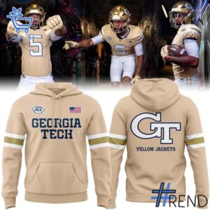 Trendy Georgia Tech Yellow Jackets ACC Hoodie perfect for casual and streetwear outfits.