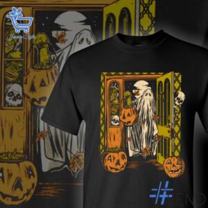 Experience the sleek design of the Ghostly Greeter Halloween Shirt.