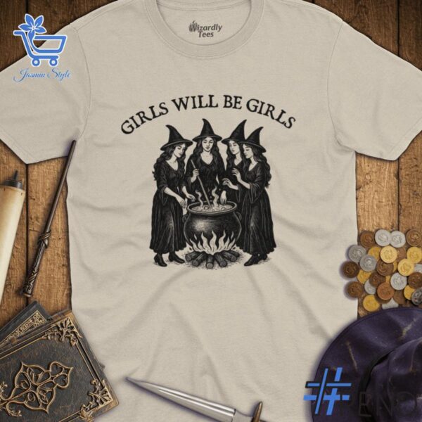 Trendy Girls Will Be Girls Witches Shirt perfect for casual and streetwear outfits.