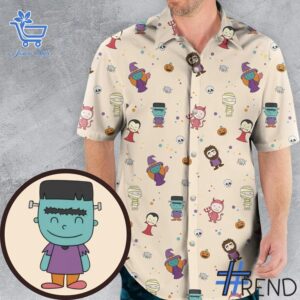 The Halloween Characters Cartoon Hawaiian Shirt adds a colorful spark to your wardrobe.
