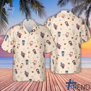The Halloween Characters Cartoon Hawaiian Shirt adds a colorful spark to your wardrobe.