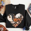 Trendy Heart Spooky Season Halloween Sweatshirt perfect for casual and streetwear outfits.