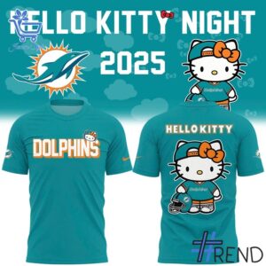 The 2 Hello Kitty Night Miami Dolphins 2025 Hoodie brings street-ready confidence to everyday outfits.