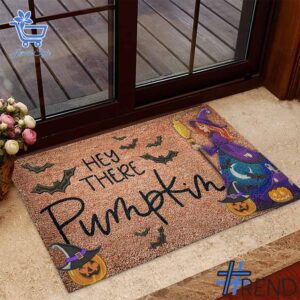 Refresh your collection with the timeless 1 Hey There Pumpkin Witch Coir Doormat.
