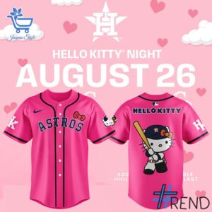 Refresh your collection with the timeless 1 Houston Astros x Hello Kitty Night Jersey.