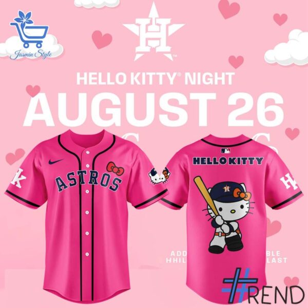 Refresh your collection with the timeless 1 Houston Astros x Hello Kitty Night Jersey.