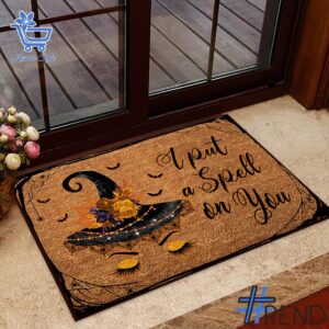 Experience the sleek design of the I Put A Spell On You Halloween Coir Doormat.