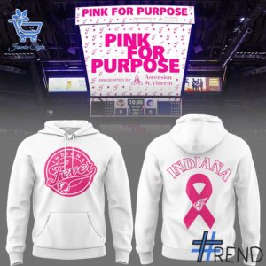Take on every challenge with the Indiana Fever Pink for Purpose Hoodie Shirt.