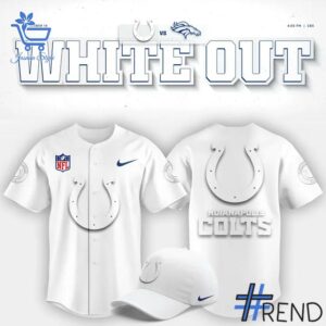 Stylish Indianapolis Colts White Out Baseball Jersey designed for all-day comfort.