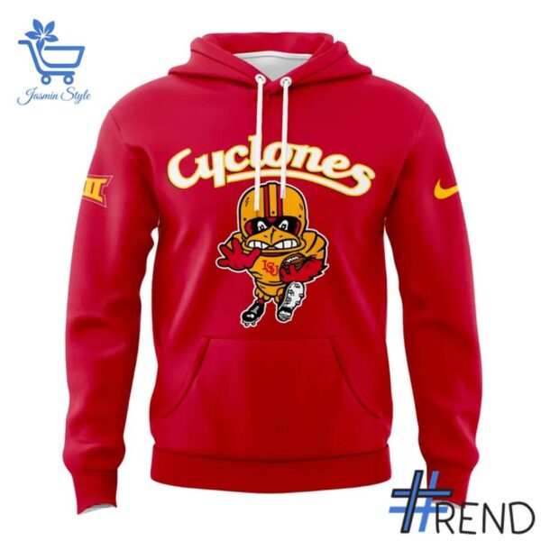 Trendy Iowa State Cyclones Football Red Hoodie perfect for casual and streetwear outfits.