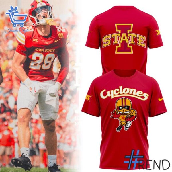 Trendy Iowa State Cyclones Football Red Hoodie perfect for casual and streetwear outfits.