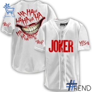 Experience the sleek design of the Joker haha Baseball Jersey.