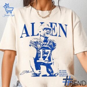 Stylish Josh Allen Buffalo Bills God Bless Go Bill T shirt designed for all-day comfort.