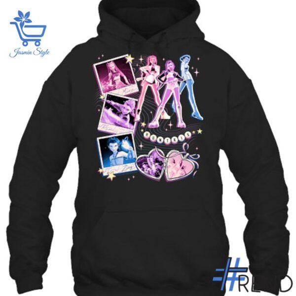 Trendy Kpop Demon Hunters Huntrix Mira Rumi & Zoey BFF's Polaroids Shirt perfect for casual and streetwear outfits.
