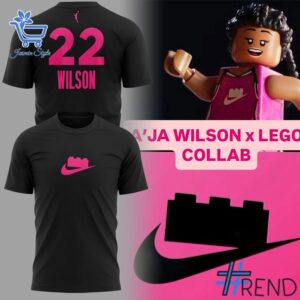 Stylish Las Vegas Aces A'ja Wilson Lego Collab Shirt designed for all-day comfort.