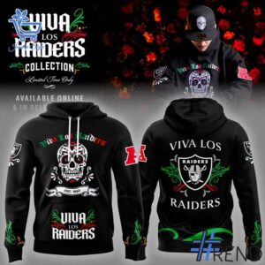 Stylish Las Vegas Raiders Viva los Raiders sugar skull Hoodie designed for all-day comfort.