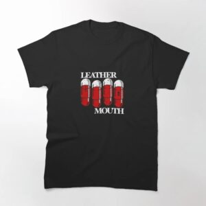 Experience the sleek design of the Leather Mouth T Shirt.