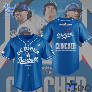 Stylish Los Angeles Dodgers Clinched October Baseball Jersey designed for all-day comfort.