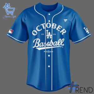 Stylish Los Angeles Dodgers Clinched October Baseball Jersey designed for all-day comfort.