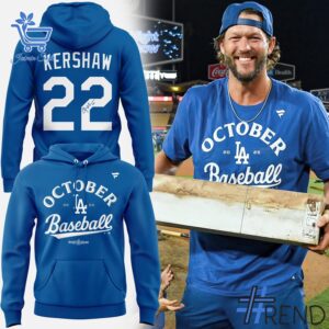 Stylish Los Angeles Dodgers Kershaw October Shirt designed for all-day comfort.