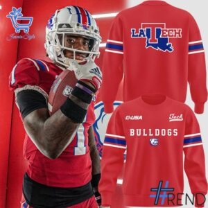 Stylish Louisiana Tech Bulldogs Uniform Red Sweatshirt designed for all-day comfort.