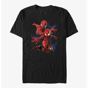 Versatile Marvel Spider Man No Way Home Three Heroes T Shirt perfect for casual and sporty looks.