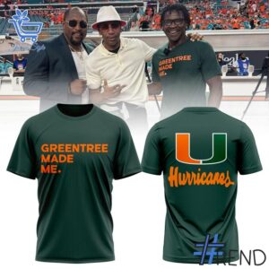 The Miami Hurricanes Greentree Made Me Shirt adds a colorful spark to your wardrobe.
