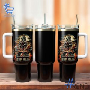 Refresh your collection with the timeless 1 Michael Myers Halloween Tumbler.