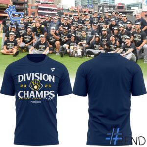 Stylish Milwaukee Brewers Division Champs National League Central Postseason T Shirt designed for all-day comfort.