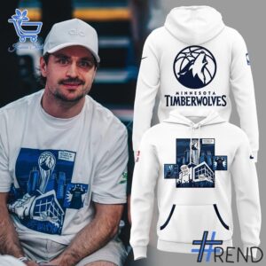 Experience the sleek design of the Minnesota Timberwolves White Hoodie.