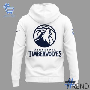 Experience the sleek design of the Minnesota Timberwolves White Hoodie.