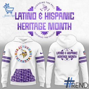 Stylish Minnesota Vikings Latino Hispanic Heritage Month Hoodie designed for all-day comfort.