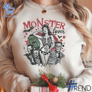 Trendy Monster Lover Halloween Shirt perfect for casual and streetwear outfits.