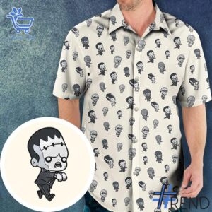The Monsters Pattern Halloween Hawaiian Shirt adds a colorful spark to your wardrobe.