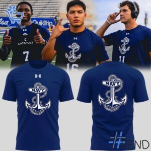 Stylish Navy Midshipmen football T Shirt designed for all-day comfort.