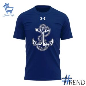 Stylish Navy Midshipmen football T Shirt designed for all-day comfort.