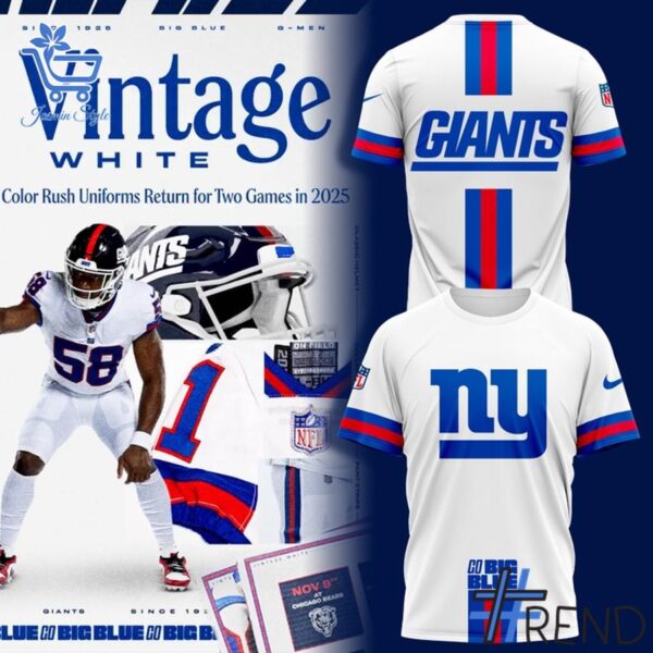 Experience the sleek design of the New York Giants Vintage Shirt.