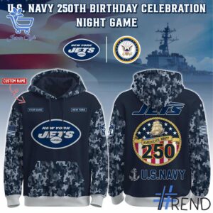 The 1 New York Jets US Navy 250th Birthday Hoodie brings street-ready confidence to everyday outfits.