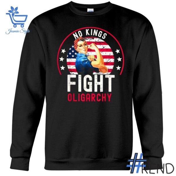 The No Kings Fight Oligarchy Shirt adds a colorful spark to your wardrobe.