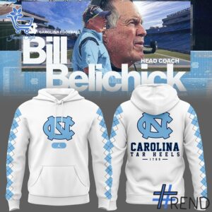 Stylish North Carolina Tar Heels Head Coach Bill Belichick Hoodie designed for all-day comfort.