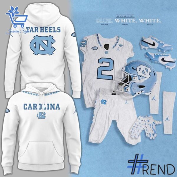 Stylish North Carolina Tar Heels Icy White Hoodie designed for all-day comfort.