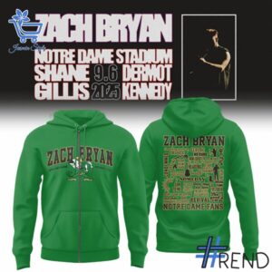Stylish Notre Dame Fighting Irish Zach Bryan Shirt Hoodie designed for all-day comfort.