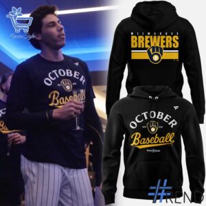 Stylish October Baseball Milwaukee Brewers MLB Hoodie designed for all-day comfort.