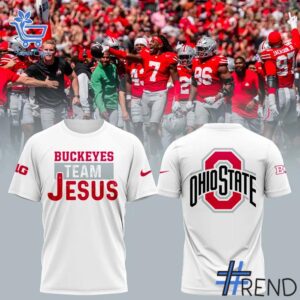 The Ohio State Buckeyes football Team Jesus T Shirt adds a colorful spark to your wardrobe.