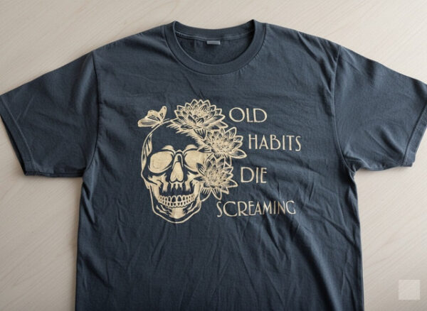 Refresh your collection with the timeless Old Habit Die Screaming Shirt jpg.