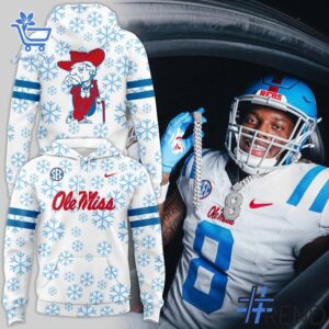 Stylish Ole Miss Rebels Icy White Hoodie designed for all-day comfort.